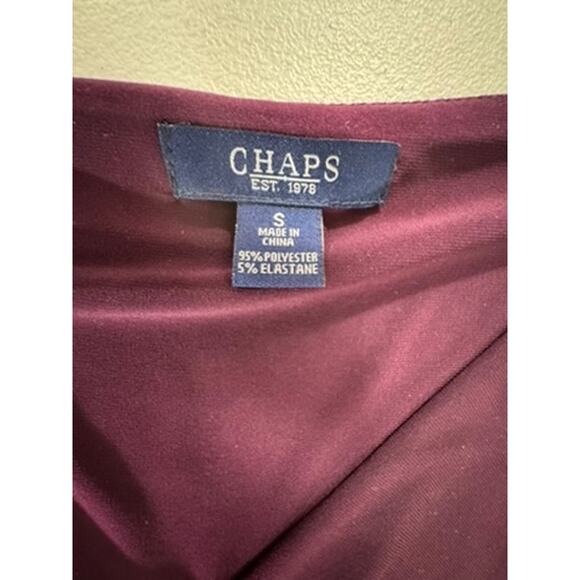 "Chaps" Women Purple Babydoll Ruched Dress Sz S 3/4 Sleeve Midi Office Work Wear - Picture 4 of 9